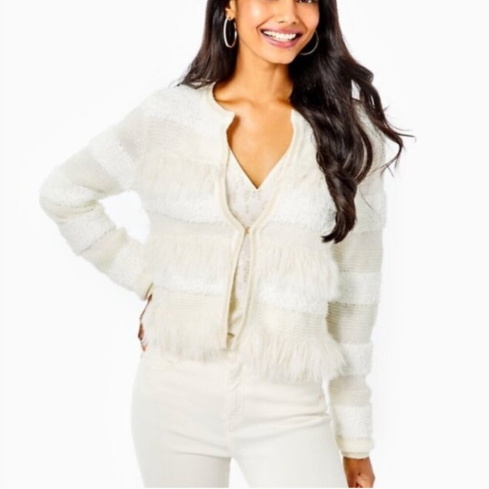 Lilly Pulitzer Sweaters | Lilly Pulitzer Pelham Cardigan | White | Large